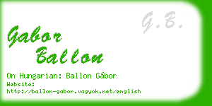 gabor ballon business card